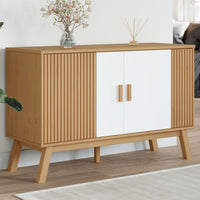 Thumbnail for Sideboard OLDEN Weiß und Braun 114x43x73,5 cm Massivholz Kiefer