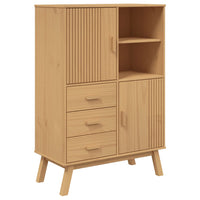 Thumbnail for Highboard OLDEN Braun 85x43x125 cm Massivholz Kiefer