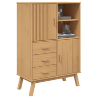 Thumbnail for Highboard OLDEN Braun 85x43x125 cm Massivholz Kiefer