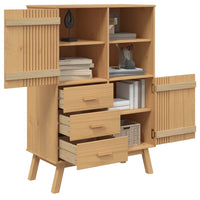 Thumbnail for Highboard OLDEN Braun 85x43x125 cm Massivholz Kiefer