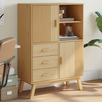 Thumbnail for Highboard OLDEN Braun 85x43x125 cm Massivholz Kiefer