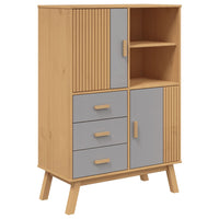 Thumbnail for Highboard OLDEN Grau und Braun 85x43x125 cm Massivholz Kiefer