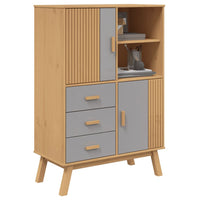 Thumbnail for Highboard OLDEN Grau und Braun 85x43x125 cm Massivholz Kiefer