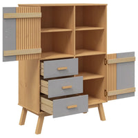 Thumbnail for Highboard OLDEN Grau und Braun 85x43x125 cm Massivholz Kiefer