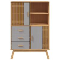 Thumbnail for Highboard OLDEN Grau und Braun 85x43x125 cm Massivholz Kiefer