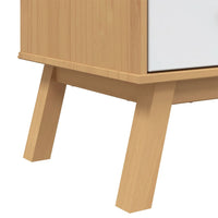 Thumbnail for Highboard OLDEN Weiß und Braun 85x43x125 cm Massivholz Kiefer
