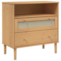 Thumbnail for Sideboard SENJA Rattan-Optik Braun 80x40x80 cm Kiefernholz