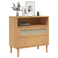 Thumbnail for Sideboard SENJA Rattan-Optik Braun 80x40x80 cm Kiefernholz