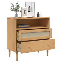 Thumbnail for Sideboard SENJA Rattan-Optik Braun 80x40x80 cm Kiefernholz