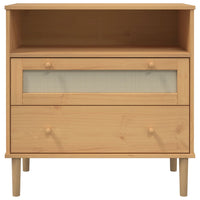 Thumbnail for Sideboard SENJA Rattan-Optik Braun 80x40x80 cm Kiefernholz
