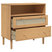 Thumbnail for Sideboard SENJA Rattan-Optik Braun 80x40x80 cm Kiefernholz