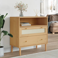 Thumbnail for Sideboard SENJA Rattan-Optik Braun 80x40x80 cm Kiefernholz