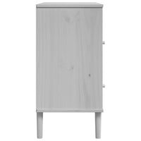 Thumbnail for Sideboard SENJA Rattan-Optik Weiß 80x40x80 cm Kiefernholz