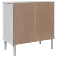 Thumbnail for Sideboard SENJA Rattan-Optik Weiß 80x40x80 cm Kiefernholz