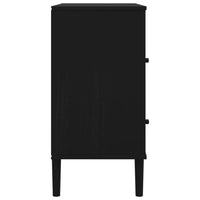 Thumbnail for Sideboard SENJA Rattan-Optik Schwarz 80x40x80 cm Kiefernholz