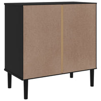 Thumbnail for Sideboard SENJA Rattan-Optik Schwarz 80x40x80 cm Kiefernholz