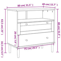 Thumbnail for Sideboard SENJA Rattan-Optik Schwarz 80x40x80 cm Kiefernholz
