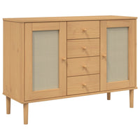 Thumbnail for Sideboard SENJA Rattan-Optik Braun 112x40x80 cm Kiefernholz