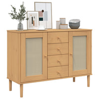 Thumbnail for Sideboard SENJA Rattan-Optik Braun 112x40x80 cm Kiefernholz