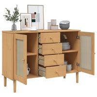 Thumbnail for Sideboard SENJA Rattan-Optik Braun 112x40x80 cm Kiefernholz
