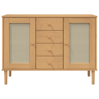 Thumbnail for Sideboard SENJA Rattan-Optik Braun 112x40x80 cm Kiefernholz