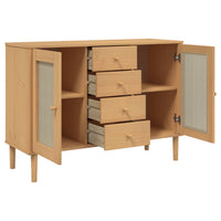 Thumbnail for Sideboard SENJA Rattan-Optik Braun 112x40x80 cm Kiefernholz
