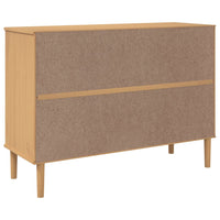 Thumbnail for Sideboard SENJA Rattan-Optik Braun 112x40x80 cm Kiefernholz