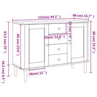 Thumbnail for Sideboard SENJA Rattan-Optik Braun 112x40x80 cm Kiefernholz