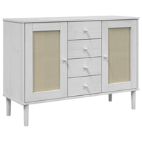 Thumbnail for Sideboard SENJA Rattan-Optik Weiß 112x40x80 cm Kiefernholz