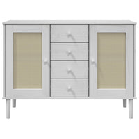 Thumbnail for Sideboard SENJA Rattan-Optik Weiß 112x40x80 cm Kiefernholz