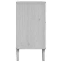 Thumbnail for Sideboard SENJA Rattan-Optik Weiß 112x40x80 cm Kiefernholz