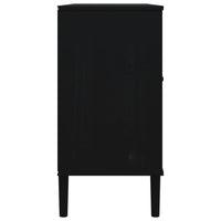 Thumbnail for Sideboard SENJA Rattan-Optik Schwarz 112x40x80 cm Kiefernholz