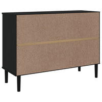 Thumbnail for Sideboard SENJA Rattan-Optik Schwarz 112x40x80 cm Kiefernholz