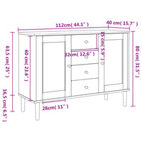Thumbnail for Sideboard SENJA Rattan-Optik Schwarz 112x40x80 cm Kiefernholz