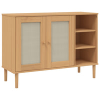 Thumbnail for Sideboard SENJA Rattan-Optik Braun 112x40x80 cm Kiefernholz