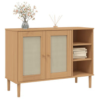 Thumbnail for Sideboard SENJA Rattan-Optik Braun 112x40x80 cm Kiefernholz