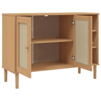 Thumbnail for Sideboard SENJA Rattan-Optik Braun 112x40x80 cm Kiefernholz