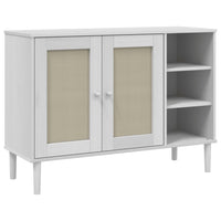 Thumbnail for Sideboard SENJA Rattan-Optik Weiß 112x40x80 cm Kiefernholz