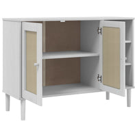 Thumbnail for Sideboard SENJA Rattan-Optik Weiß 112x40x80 cm Kiefernholz