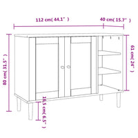 Thumbnail for Sideboard SENJA Rattan-Optik Weiß 112x40x80 cm Kiefernholz