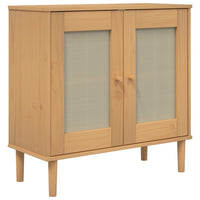 Thumbnail for Sideboard SENJA Rattan-Optik Braun 80x35x80 cm Kiefernholz