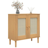 Thumbnail for Sideboard SENJA Rattan-Optik Braun 80x35x80 cm Kiefernholz
