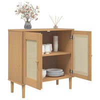 Thumbnail for Sideboard SENJA Rattan-Optik Braun 80x35x80 cm Kiefernholz