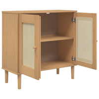 Thumbnail for Sideboard SENJA Rattan-Optik Braun 80x35x80 cm Kiefernholz