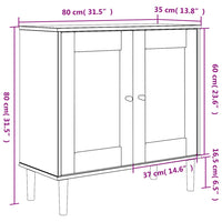 Thumbnail for Sideboard SENJA Rattan-Optik Braun 80x35x80 cm Kiefernholz