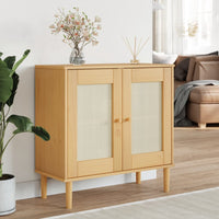 Thumbnail for Sideboard SENJA Rattan-Optik Braun 80x35x80 cm Kiefernholz