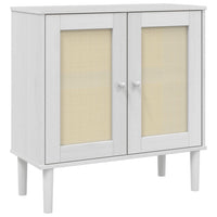 Thumbnail for Sideboard SENJA Rattan-Optik Weiß 80x35x80 cm Kiefernholz
