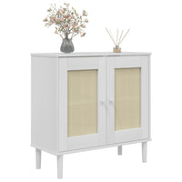 Thumbnail for Sideboard SENJA Rattan-Optik Weiß 80x35x80 cm Kiefernholz