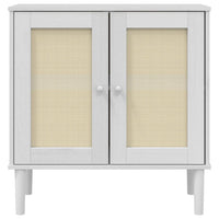 Thumbnail for Sideboard SENJA Rattan-Optik Weiß 80x35x80 cm Kiefernholz
