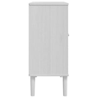 Thumbnail for Sideboard SENJA Rattan-Optik Weiß 80x35x80 cm Kiefernholz